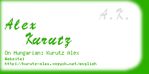 alex kurutz business card